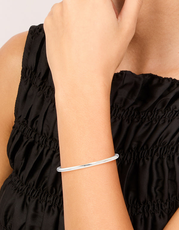 Waterproof Stainless Steel Simple Hinged Bangle