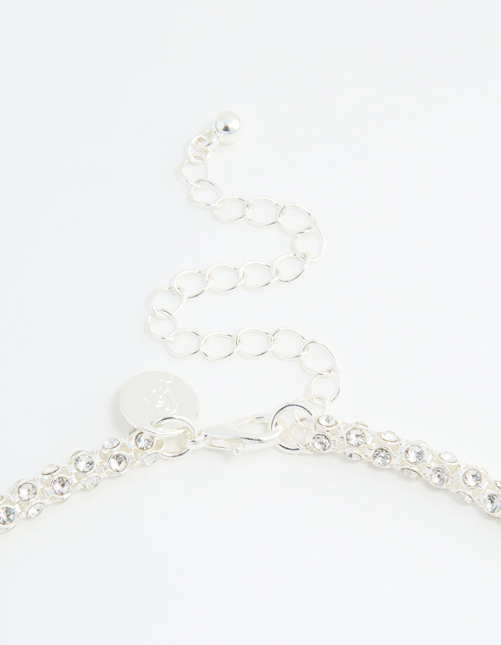 Silver Plated Diamante Fireball Chain Necklace