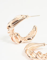 Rose Gold Thick Twisted Hoop Earrings - link has visual effect only