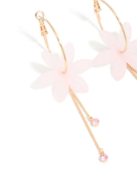 Gold Plated Flower Chain Diamante Drop Earrings - link has visual effect only