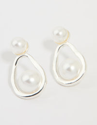 Silver Pearl Pear Drop Earrings - link has visual effect only