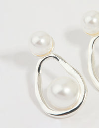 Silver Pearl Pear Drop Earrings - link has visual effect only