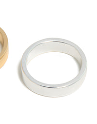Mixed Metals Smooth Rings 3-Pack - link has visual effect only
