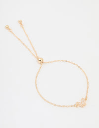 Gold Butterfly Cubic Zirconia Toggle Bracelet - link has visual effect only