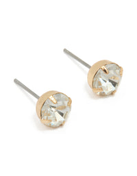 Gold Diamante Stud Earrings - link has visual effect only
