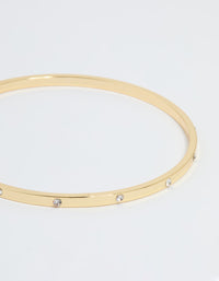 Gold Plated Diamante Inlay Bangle - link has visual effect only