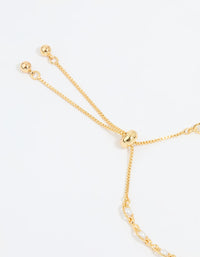 Gold Plated Pearl Twisted Toggle Bracelet - link has visual effect only