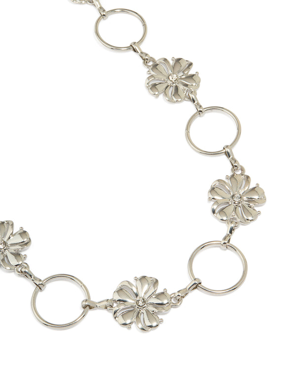 Silver Circle & Flower Belt