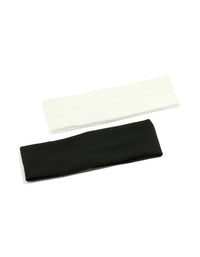 White & Black Ribbed Fabric Stretch Headbands 2-Pack - link has visual effect only