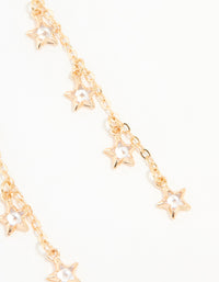 Gold Cubic Zirconia Falling Star Drop Earrings - link has visual effect only