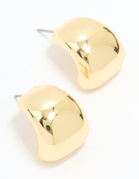 Gold Plated Wide Stud Earrings - link has visual effect only