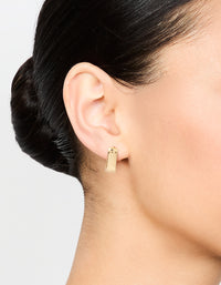 Gold Plated Small Rectangle Huggie Earrings - link has visual effect only