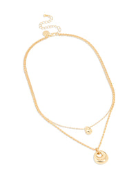 Gold Plated Organic Oval Layered Necklace - link has visual effect only