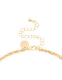 Gold Plated Organic Oval Layered Necklace - link has visual effect only