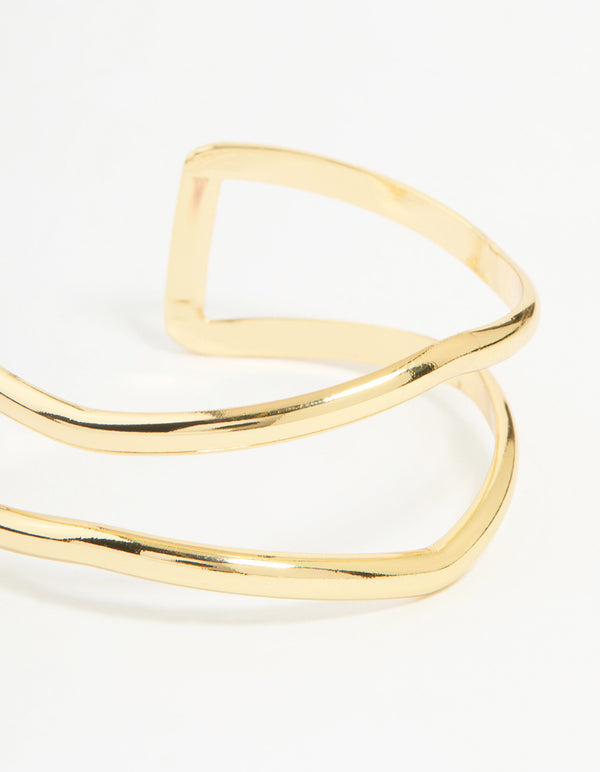 Gold Plated Open Wire Wrist Cuff