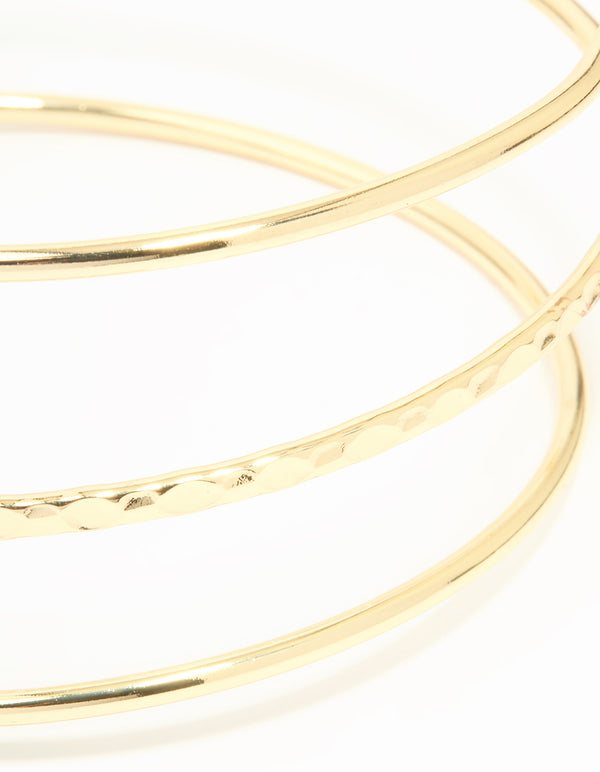 Gold Plated Textured Wrap Arm Cuff