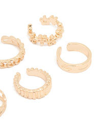 Gold Plated Thin Mixed Ear Cuffs 8-Pack - link has visual effect only