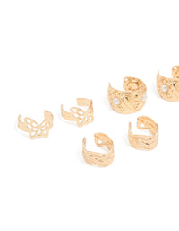 Gold Plated Mixed Ear Cuffs 8-Pack - link has visual effect only