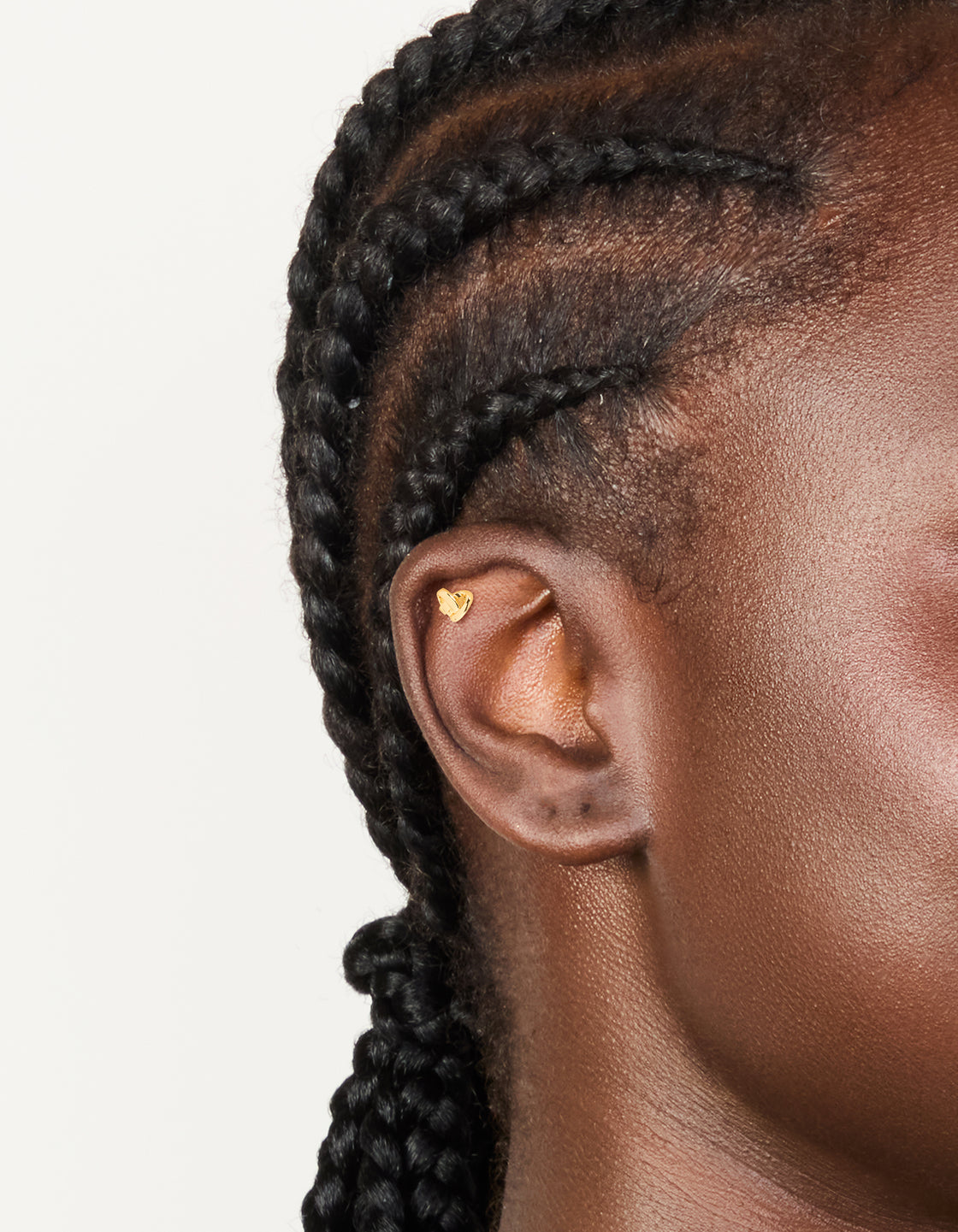 Gold Plated Titanium Pretzel Piercing Flat Back Studs
