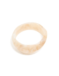 White Acrylic Marble Thick Bangle - link has visual effect only