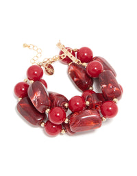 Red Beaded Long Bracelet - link has visual effect only
