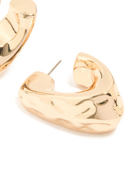 Gold Molten Triangle Hoop Earrings - link has visual effect only
