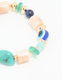 Multicoloured Acrylic Beaded Stretch Bracelets 3-Pack - link has visual effect only