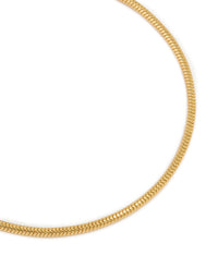 Gold Plated Plain Twisted Chain Toggle Bracelet - link has visual effect only