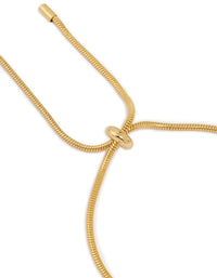 Gold Plated Plain Twisted Chain Toggle Bracelet - link has visual effect only