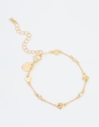 Gold Plated Cubic Zirconia & Heart Bracelet - link has visual effect only