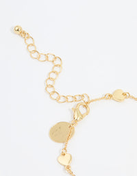 Gold Plated Cubic Zirconia & Heart Bracelet - link has visual effect only