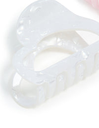 White & Pink Acrylic Small Heart Claw Clips 2-Pack - link has visual effect only