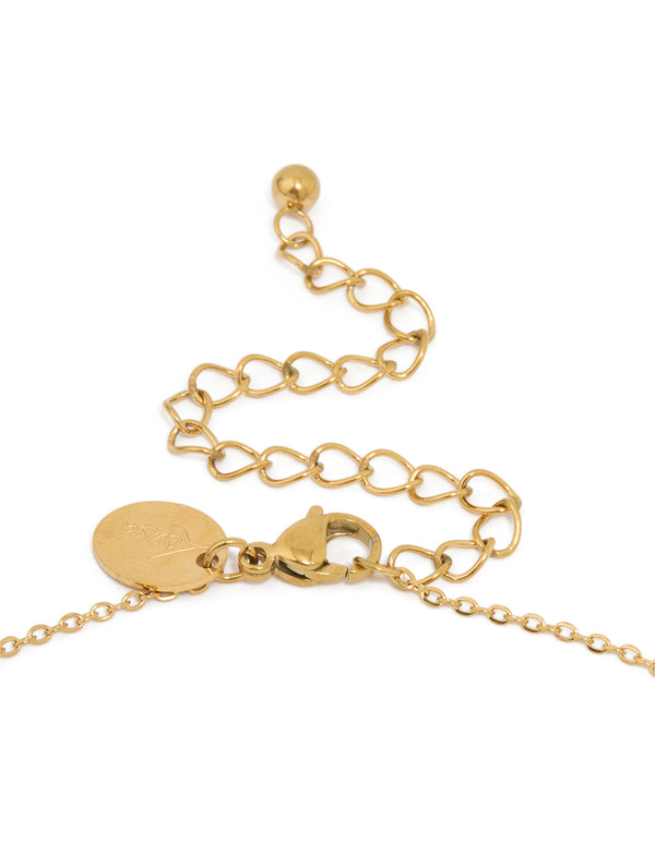 Waterproof Gold Plated Stainless Steel Mini Heart Letter A Necklace