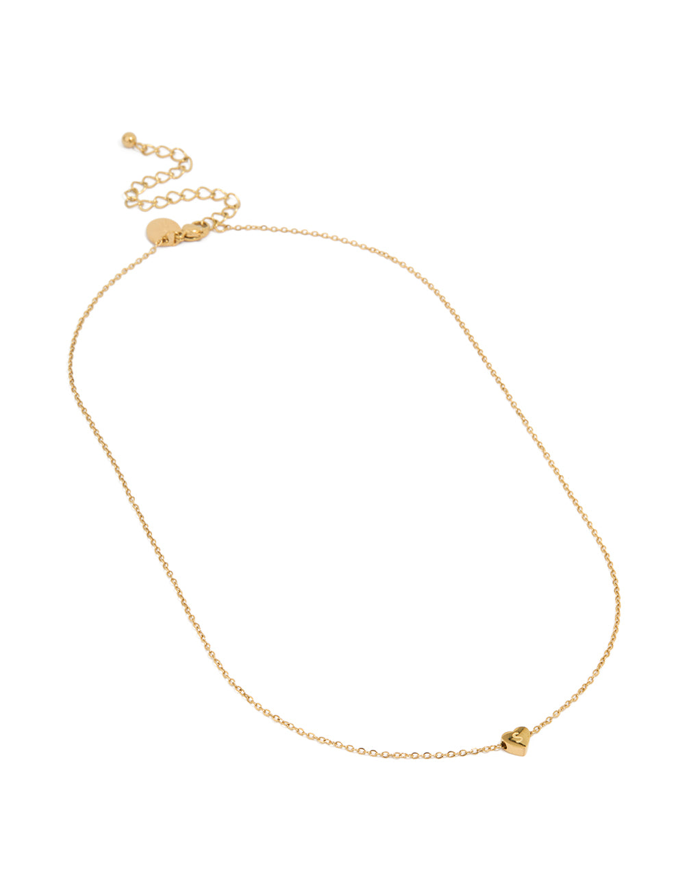 Waterproof Gold Plated Stainless Steel Mini Heart Letter S Necklace