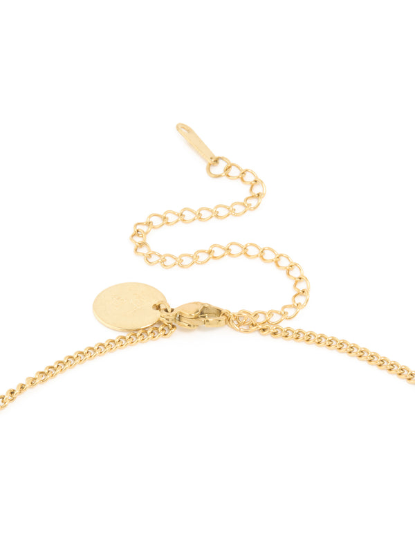 Waterproof Gold Plated Stainless Steel Cancer Circle Zodiac Sign Necklace