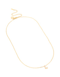 Waterproof Gold Plated Stainless Steel Cubic Zirconia Mini Pavé Letter L Necklace - link has visual effect only