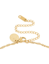 Waterproof Gold Plated Stainless Steel Libra Tab Necklace - link has visual effect only