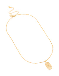 Waterproof Gold Plated Stainless Steel Scorpio Tab Necklace - link has visual effect only