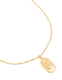Waterproof Gold Plated Stainless Steel Virgo Tab Necklace - link has visual effect only