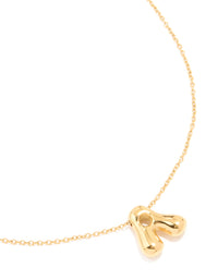Waterproof Gold Plated Stainless Steel Large Bubble Letter A Necklace - link has visual effect only
