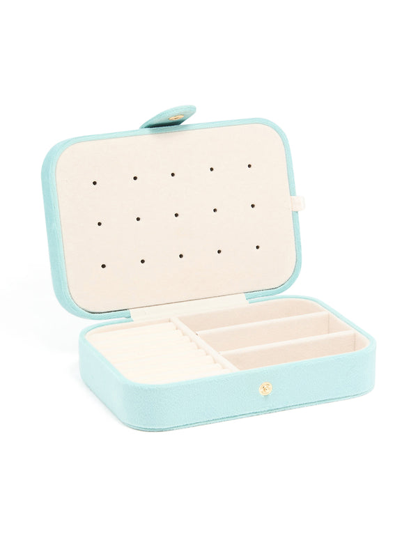 Light Blue Velvet Rectangle Jewellery Box