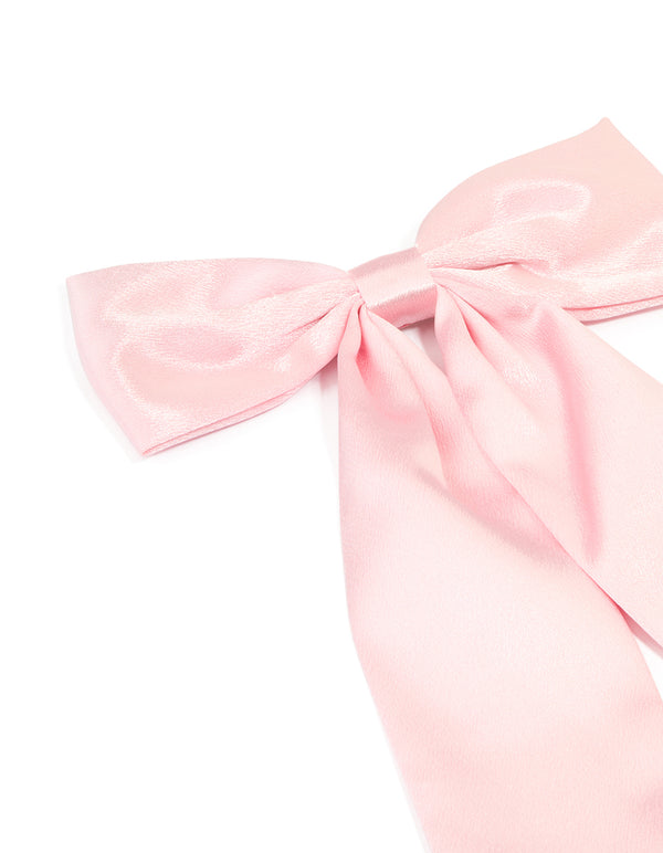Pink Fabric Statement Bow Clip