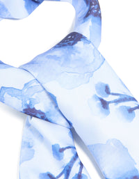 Blue Watercolor Floral Fabric Scarf - link has visual effect only