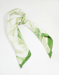 White & Green Watercoloured Fabric Large Scarf - link has visual effect only