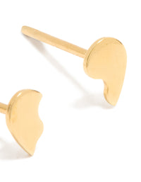 24K Gold Plated Surgical Stainless Steel BFF Heart Piercing Stud - link has visual effect only