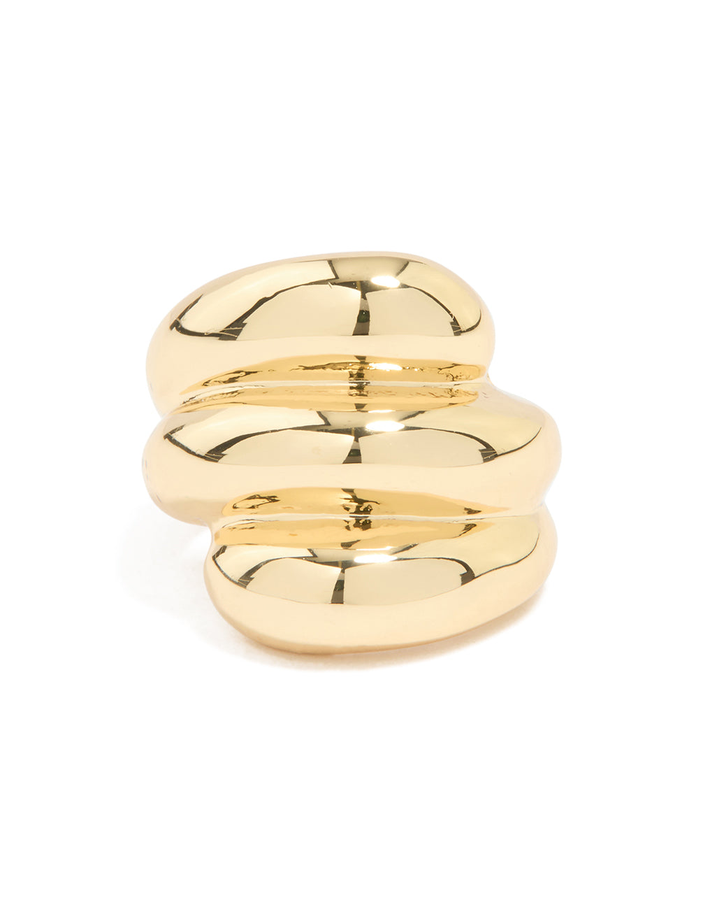 Gold Plated Stacked Twist Ring