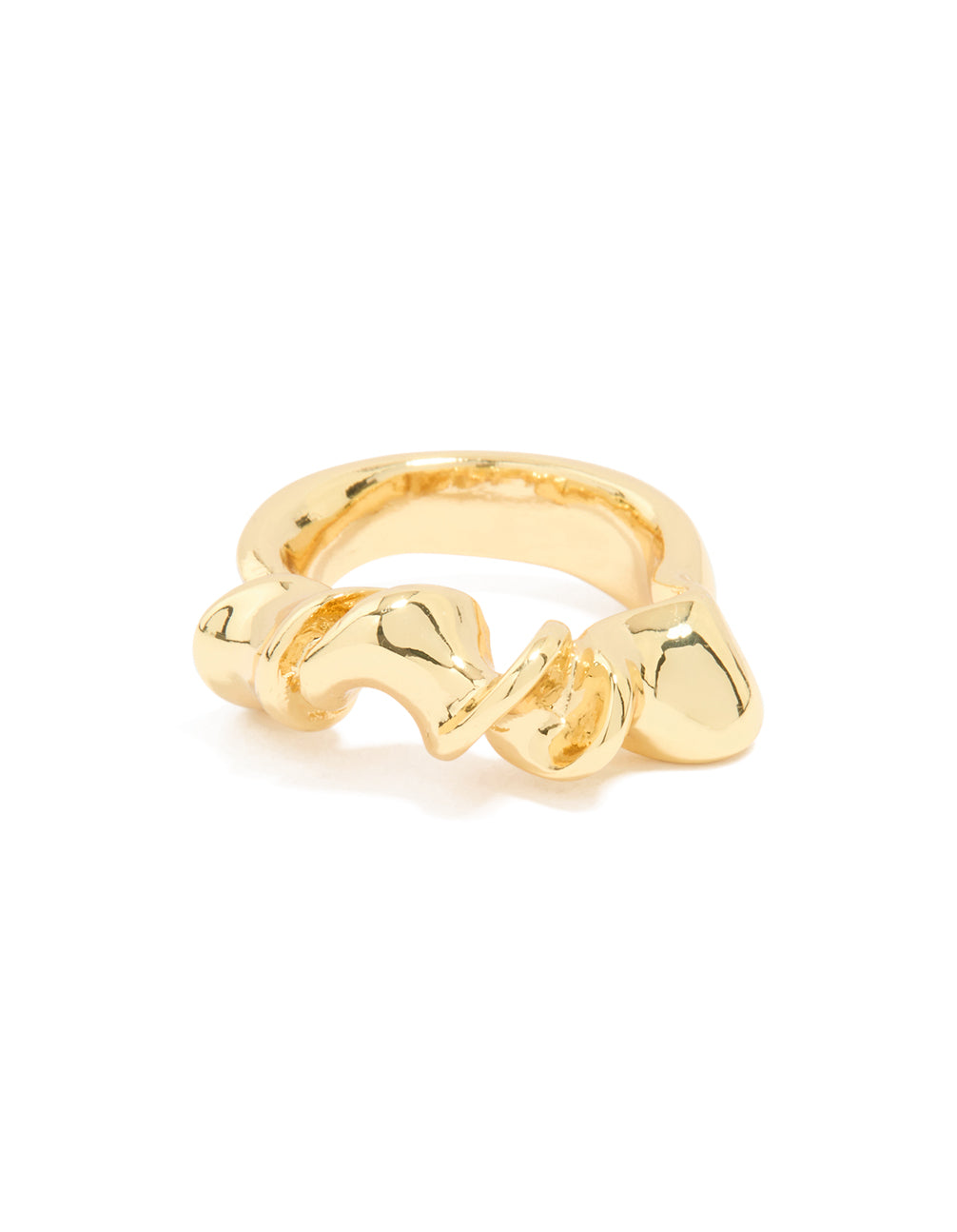 Gold Plated Swirl Twist Ring