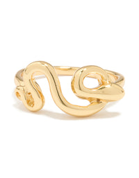 Gold Plated Swirl Loop Ring - link has visual effect only