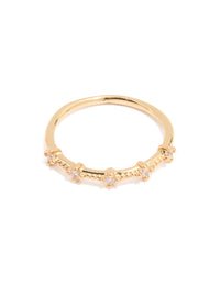 Gold Plated Red Cubic Zirconia Elegant Pear Stacking Rings 3-Pack - link has visual effect only