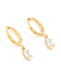 Gold Plated Surgical Steel Drop Prism Hoop Earrings - link has visual effect only